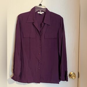 Classic 100% silk button-down camp shirt by Anna and Frank size medium
